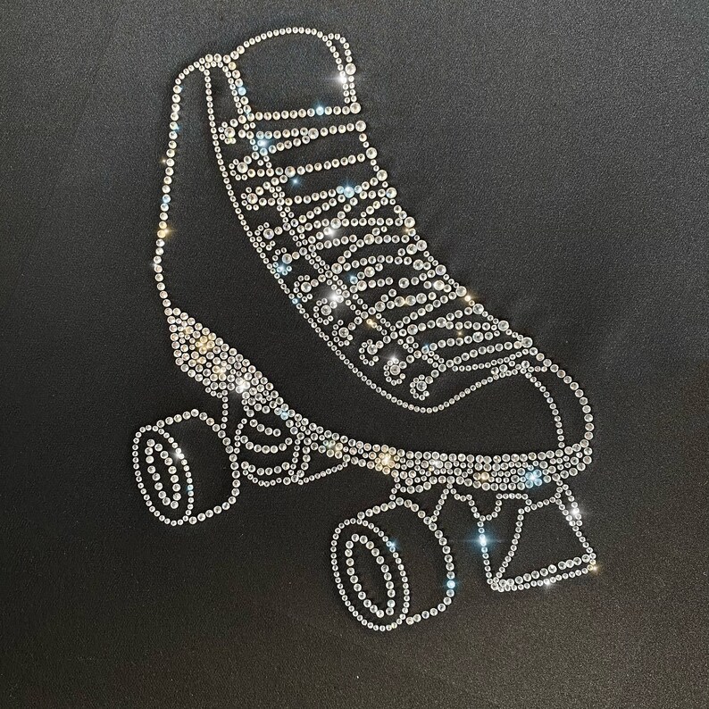 Roller Skate Rhinestone Transfer Iron On Design Bling Bling Etsy