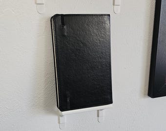 Stick It Book Holder | 2 Pack Self-Adhesive Wall mounted shelf/display for Books, Journals, Art/Pictures | Bedside Book | Living space décor