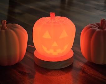 Jack O'Lantern Table Lamp | 3D Printed | Cozy Feel | Warm Glow | USB Powered