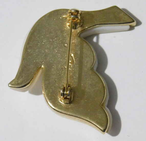 White dove signed LC in script Faux MOP on plasti… - image 3