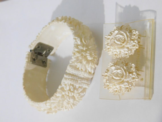 Clamper bracelet hinged with clip earrings cellul… - image 9