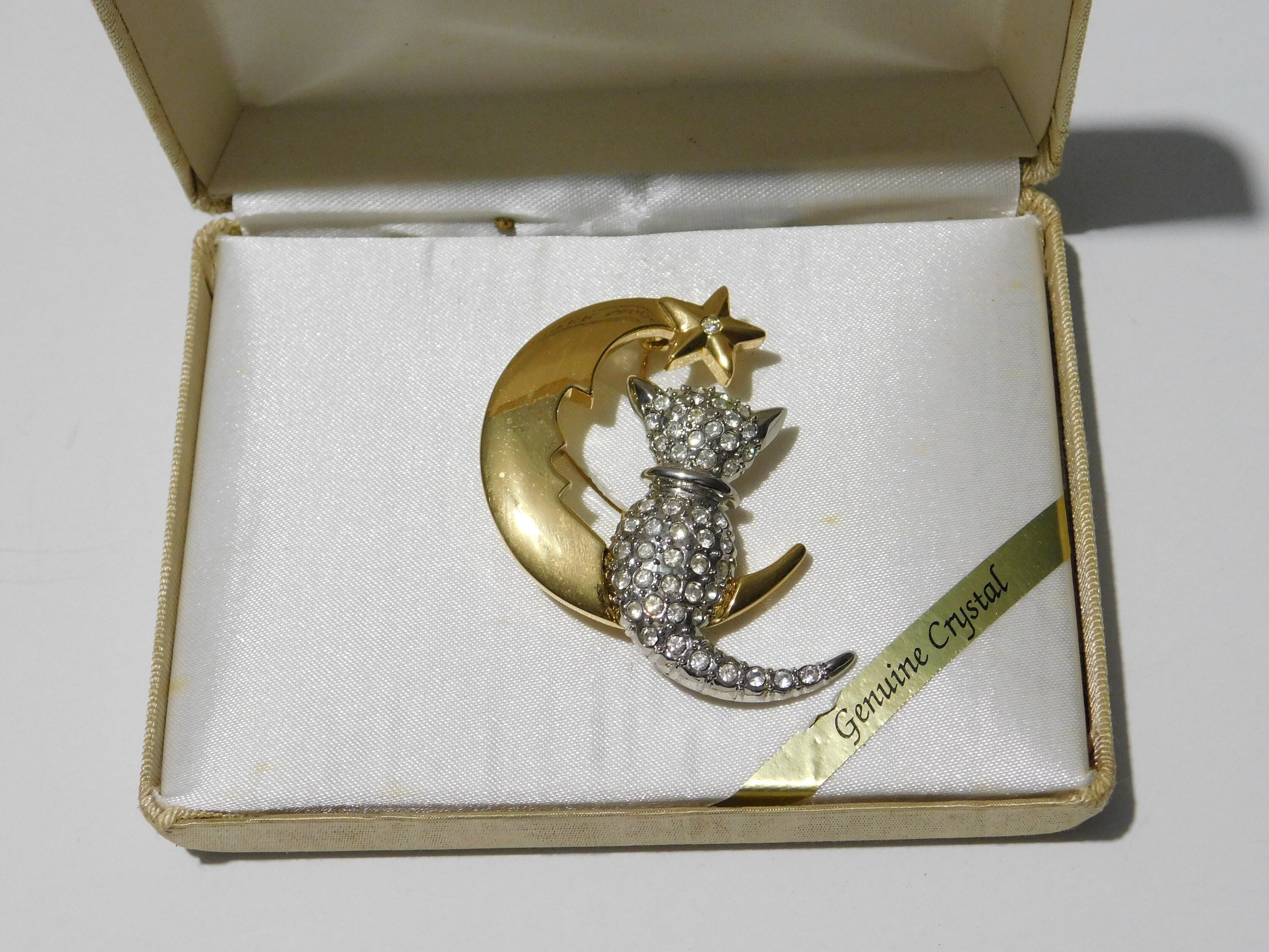 時計　ペンダント型　アクセサリー　Jennifer Moore アメリカ NWT Jennifer Moore Gold Plated Clear & Red Crystal Halo