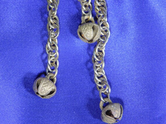 Bib style chains with bells necklace twisted gold… - image 2