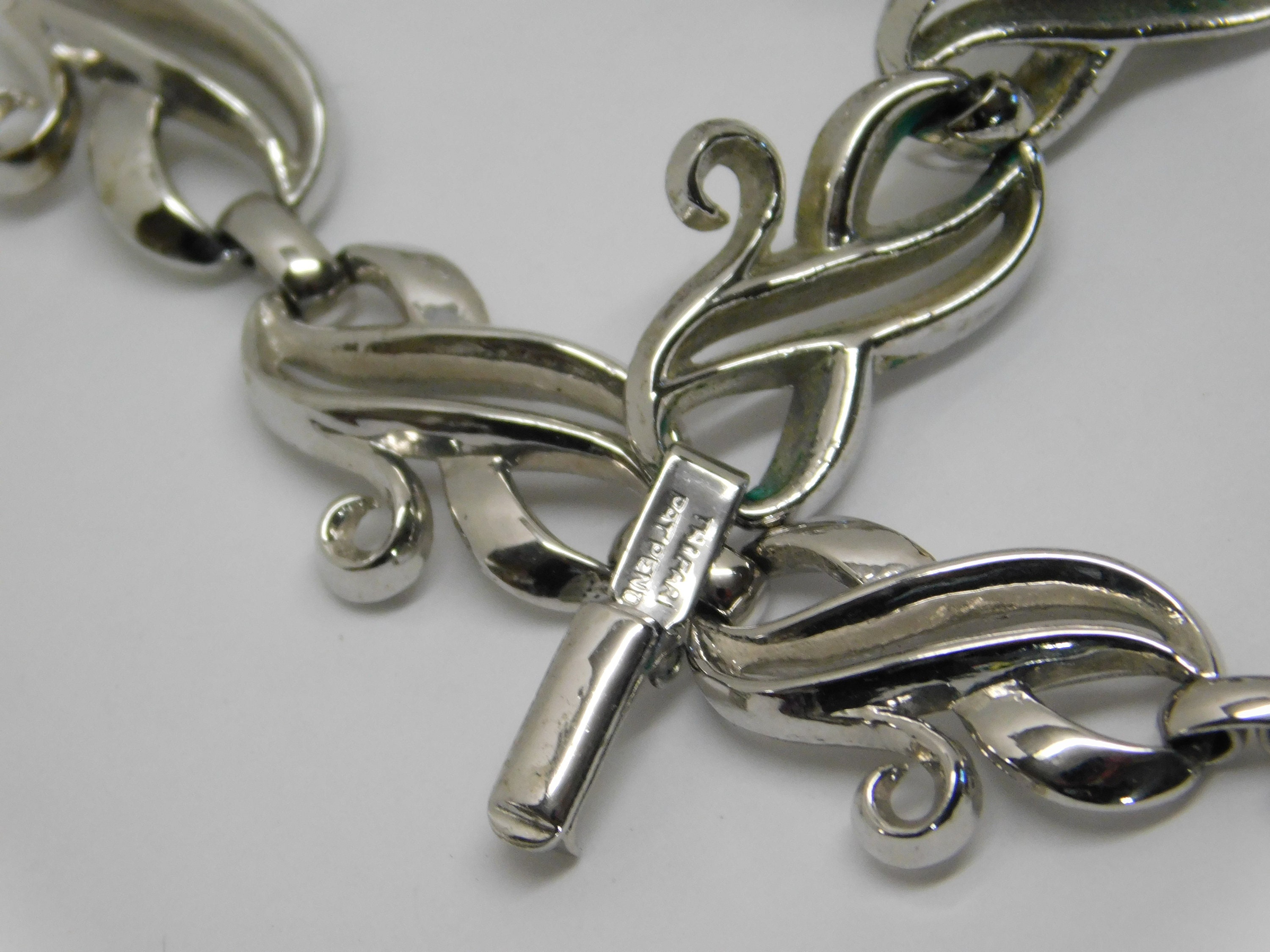 Trifari Silver Tone Necklace Pat Pending Mark With Fold Over - Etsy