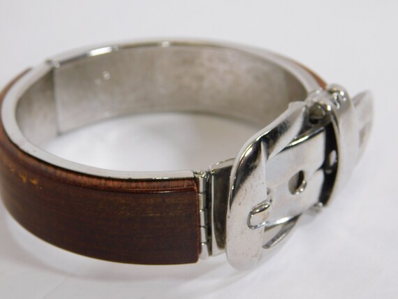 Bracelet in style of belt with buckle clasp silve… - image 8