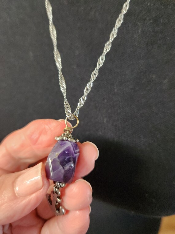 pendant necklace  amethyst  with anchor - image 4