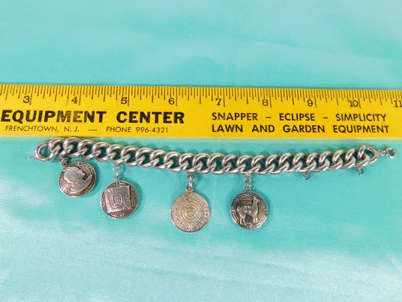 Heavy curb Mexican charm bracelet