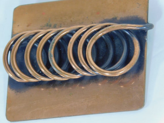 Rebaj copper brooch coiled wire on plate 1940 cop… - image 3