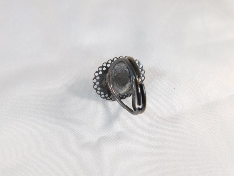 Beau sterling carved Tiger eye filigree ring adjustable