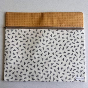 Handmade Cross Stitch Project Bag – Embroidery Organizer with Zipper – 13x15” Fabric Pouch