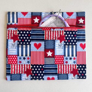 Handmade Cross Stitch Project Bag - Embroidery Organizer with Zipper – 13x15” Fabric Pouch