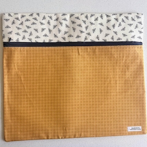 Handmade Cross Stitch Project Bag – Embroidery Organizer with Zipper – 13x15” Fabric Pouch