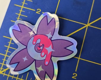 Holographic sakura eyeball sticker
