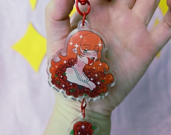 Vampire & roses original acrylic keychain