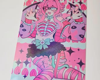 Holographic Candlehearts Print - Indie Vtuber Print