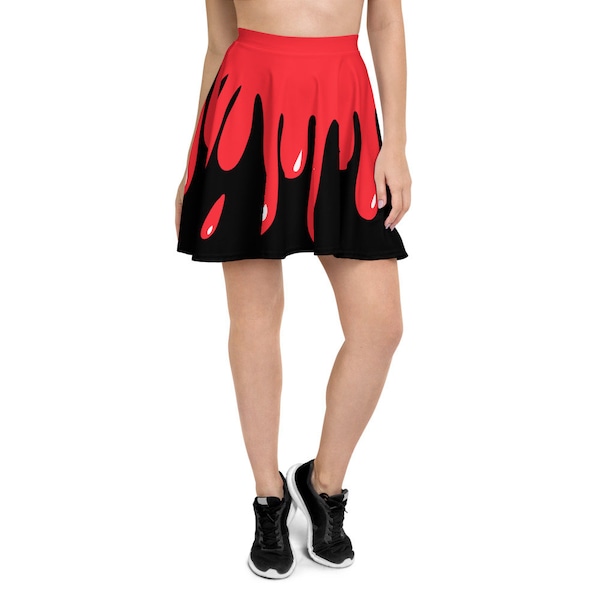 Bloody Red Drippy Skater Skirt
