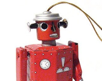 Atomic Robot Ornament Red