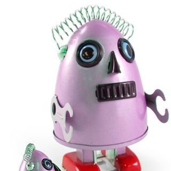 Egg Head Alien Pink Robot Tin Toy