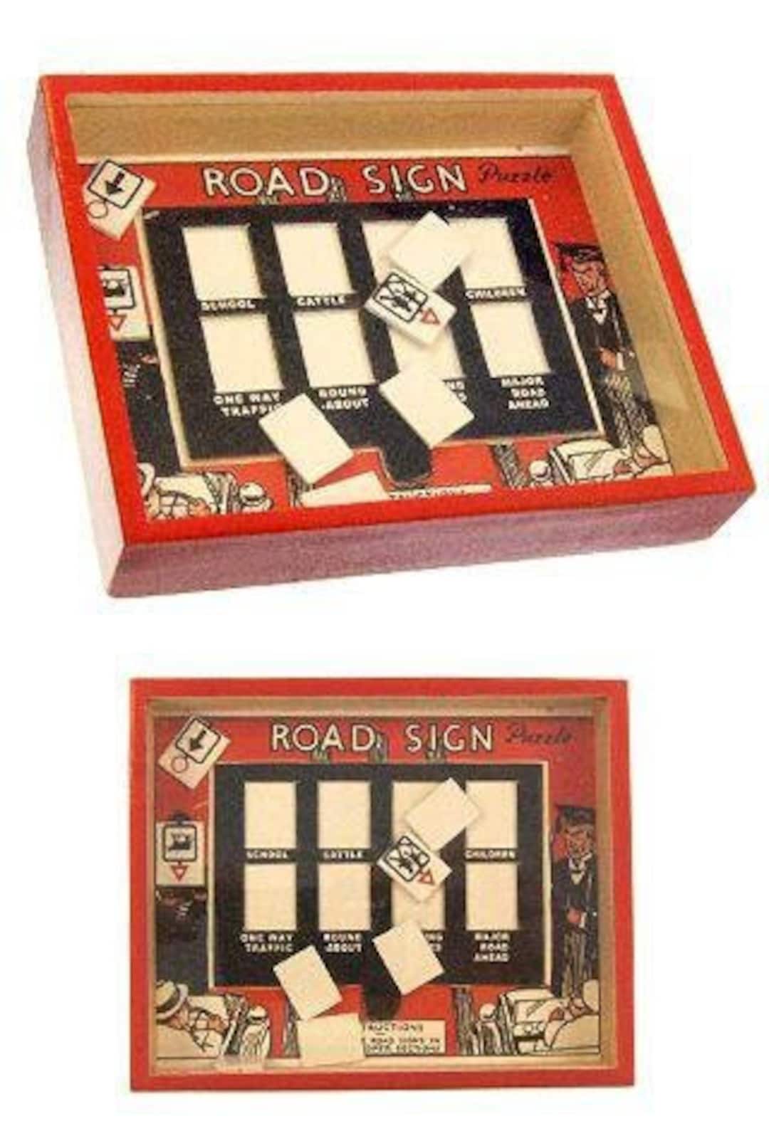 Road Sign Puzzle Vintage Wood - Etsy