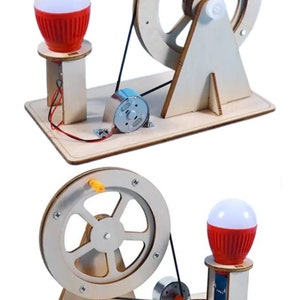 Hand Power Generator Kit : DIY 3D Wooden Electrical Machine image 2