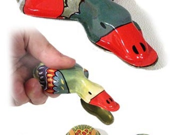 Deluxe Duck Clicker Tin Toy Noise Clicking