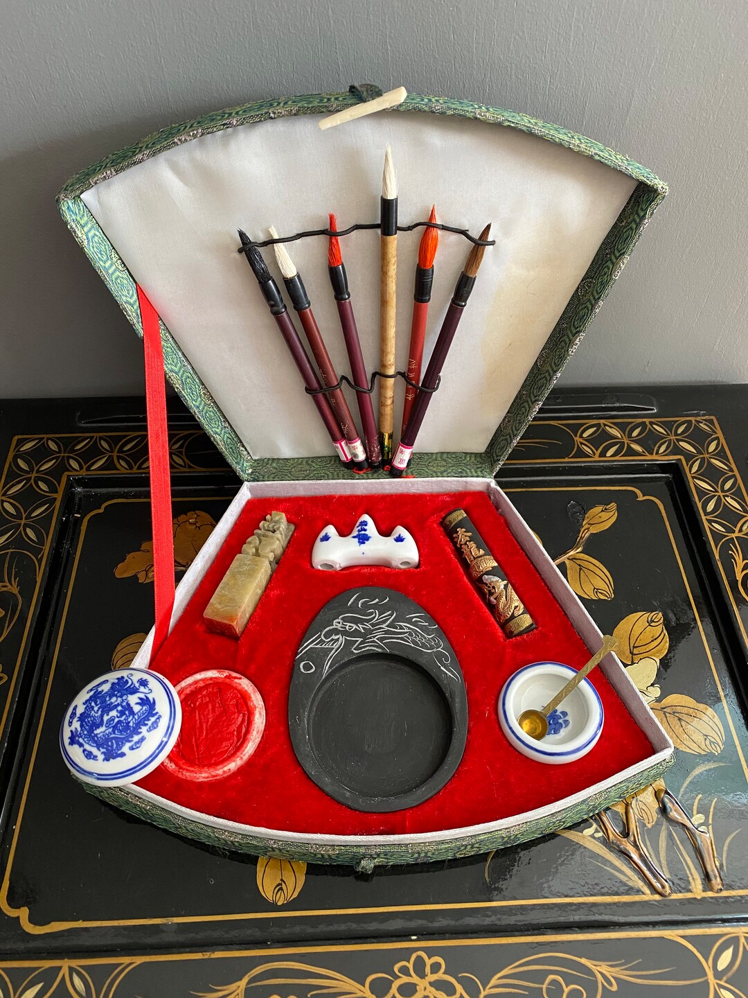 Vintage Chinese Calligraphy Kit. Etsy