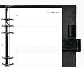 MN125 - Planificador de objetivos - Insertos de planificador y recambio de agenda IMPRESOS - Bolsillo, Personal, A5