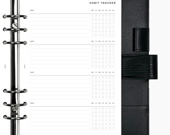 Habit Tracker  - PRINTED Planner Inserts & Agenda Refill, Filofax, LV Agenda, Moterm - A5, Personal, Pocket, Multiple Sizes