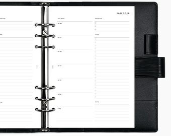 2026 Weekly Overview Planner Inserts  - PRINTED Planner Inserts & Agenda Refill - Week on 1 Page - Pocket, Personal, A5 + Other