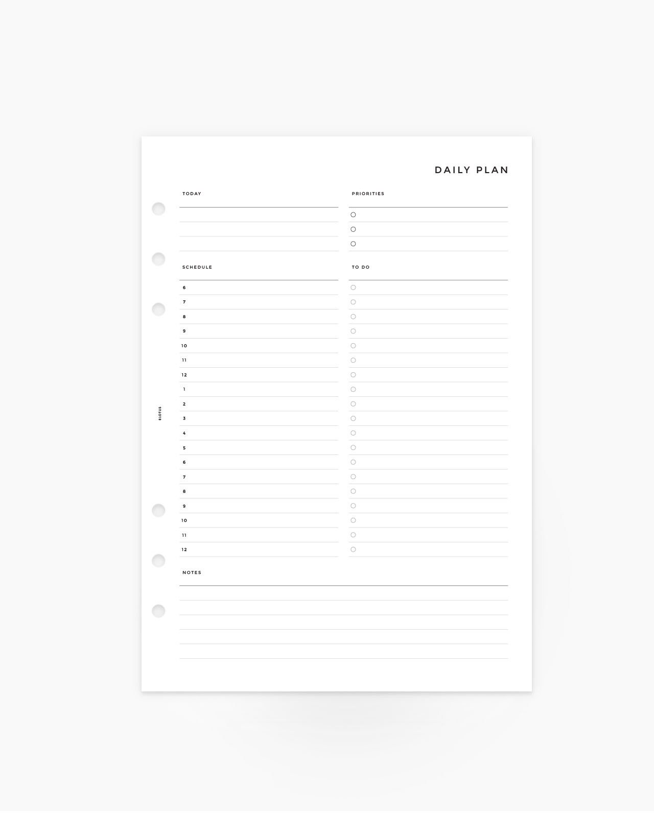 Daily Hourly Planner A5 Planner Inserts &amp; Refills Printable Planner PDF ...