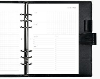 2026 Weekly Horizontal Grid Planner Inserts  - PRINTED Planner Inserts & Agenda Refill - Week on 2 Page - Pocket, Personal, A5 + Half Letter