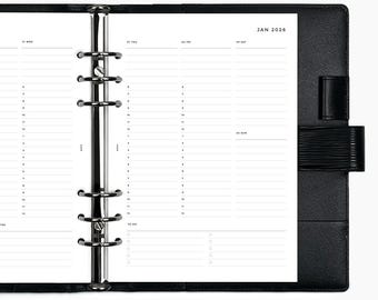 2026 Weekly Vertical Hourly Planner Inserts  - PRINTED Planner Inserts & Agenda Refill - Week on 2 Page -  Personal, A5 + Half Letter