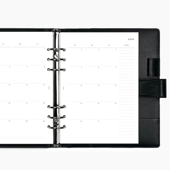 2026 Monthly Planner  Inserts - PRINTED Planner Inserts & Agenda Refill - Month on 4 Pages - A5, Personal, Pocket, Half Letter