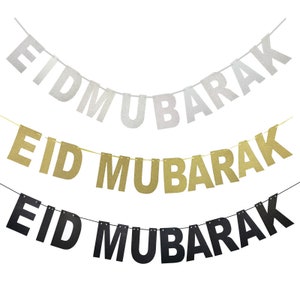 Eid Mubarak Glitter Banner