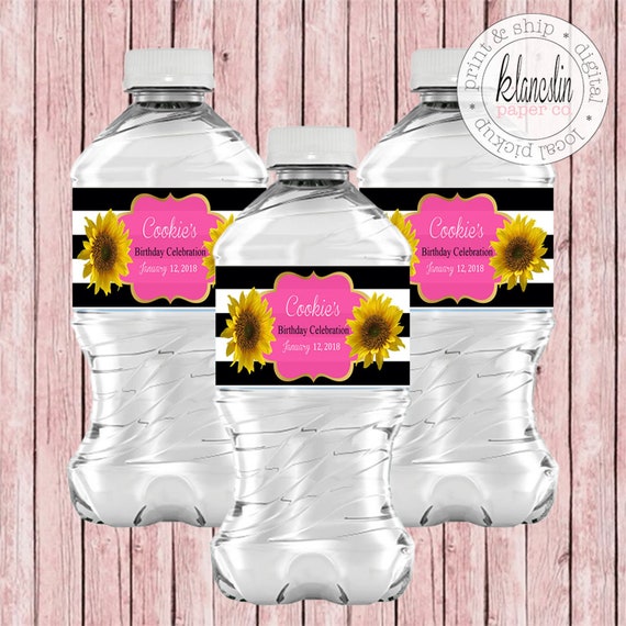 Kate Spade Water Bottle Label Kate Spade Party Decor Kate Etsy