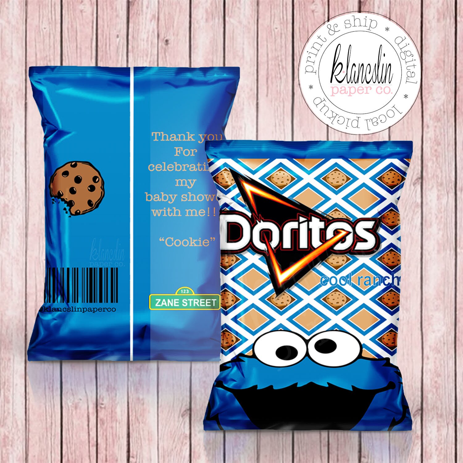 cookie monster baby shower favors