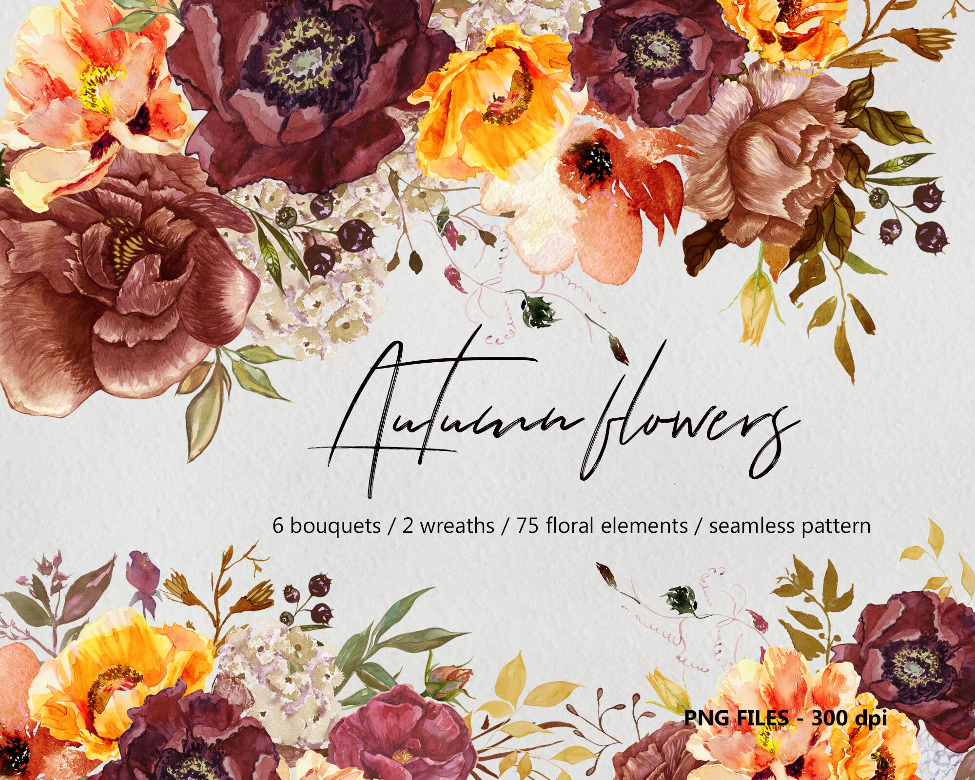 Download Botanical Clipart Floral Watercolor Svg