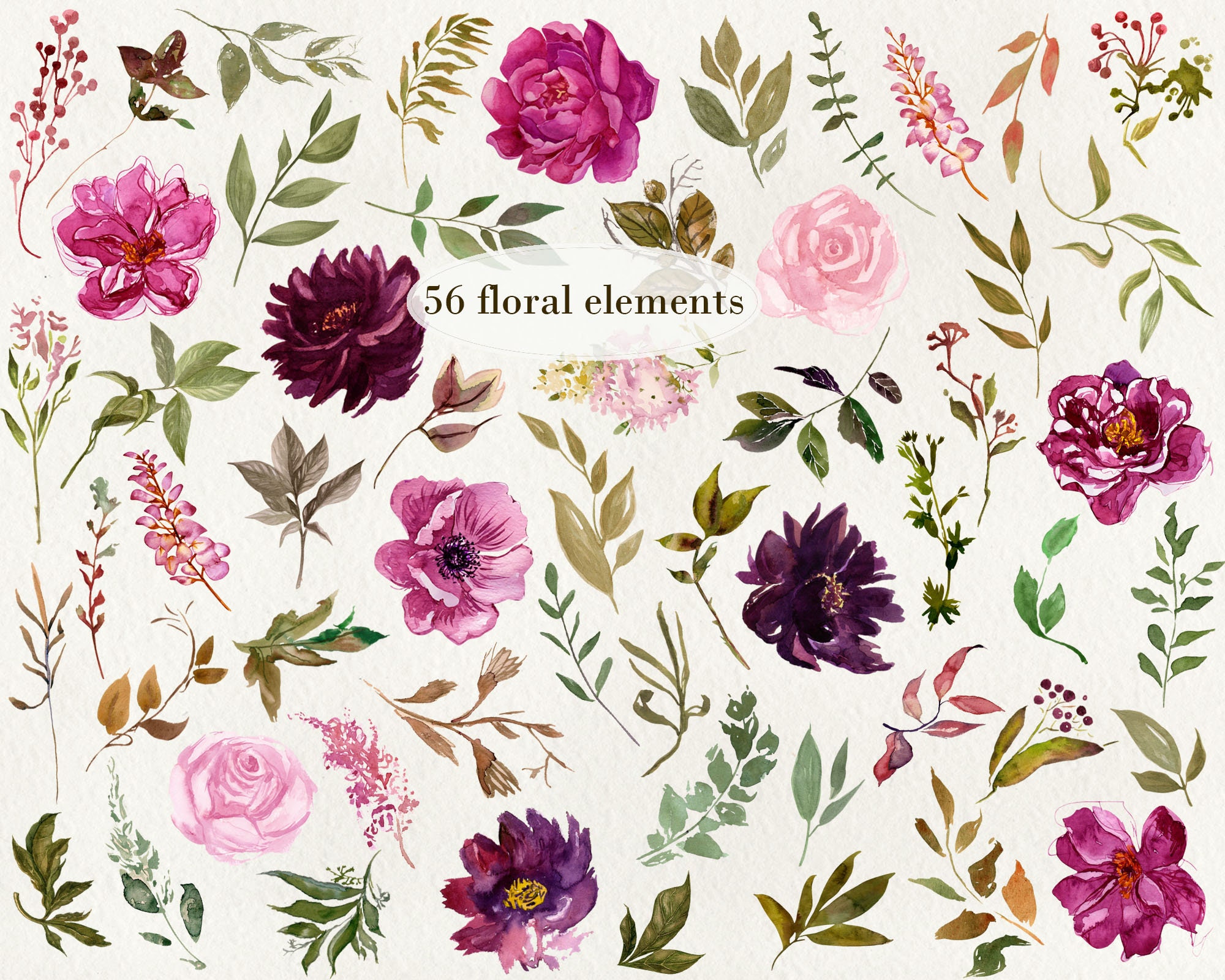 Watercolor clipart Bouquet clipart Clipart Floral | Etsy