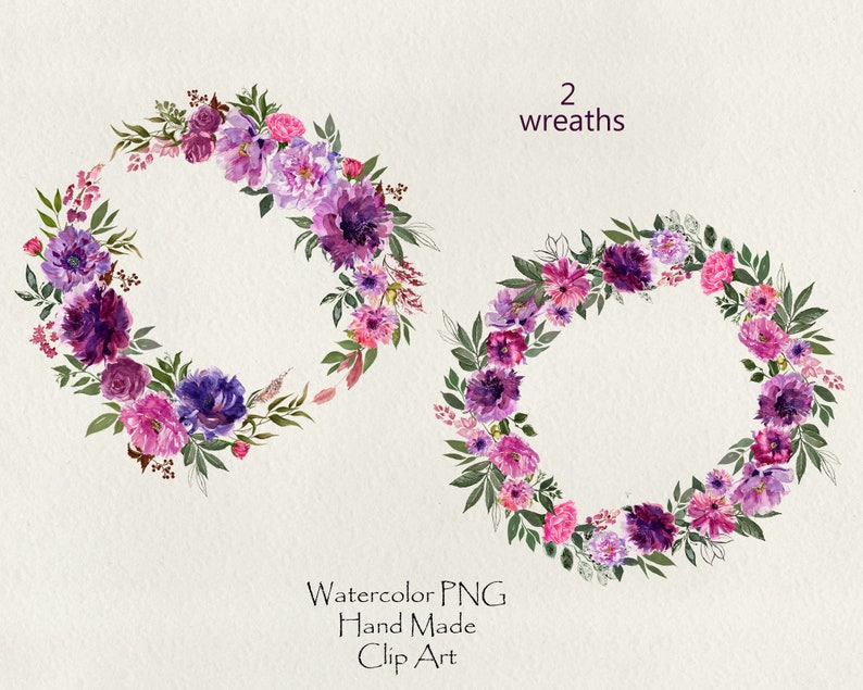 Purple floral clipart Clipart Clipart invitation Floral watercolor Bouquet clipart Pink flower clipart Watercolor clipart