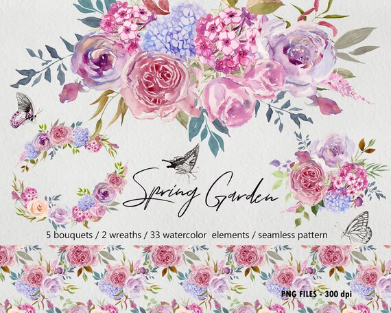 Download Floral Clipart Watercolor Floral Watercolor Floral Etsy