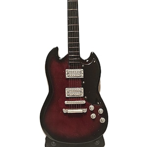 Vintage Cherry Mini Guitar Model Replica: Collectible Gibson &#39;61 SG