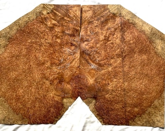2 Amboyna Burl Veneer Sheets 20-15x14-10x1/42 inch Car Interiors Humidors Jewellery Boxes Guitars