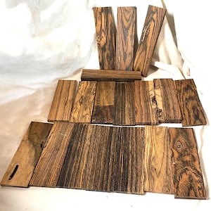 18 Pieces Bocote Wood Thin Stock for Inlays 5x1.5x0.20 inch Knife Scales Building 127x38x5mm Craft Project Lumber