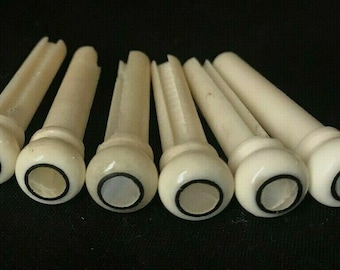 Knochen Akustische Gitarre Brisuren Pins mit Abalone Inlays (6er Set)