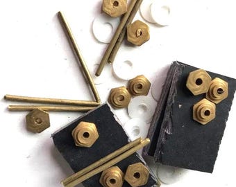 Brass Collars, Washers, Pins, Wedges for Straight Razor Restoration Hardware