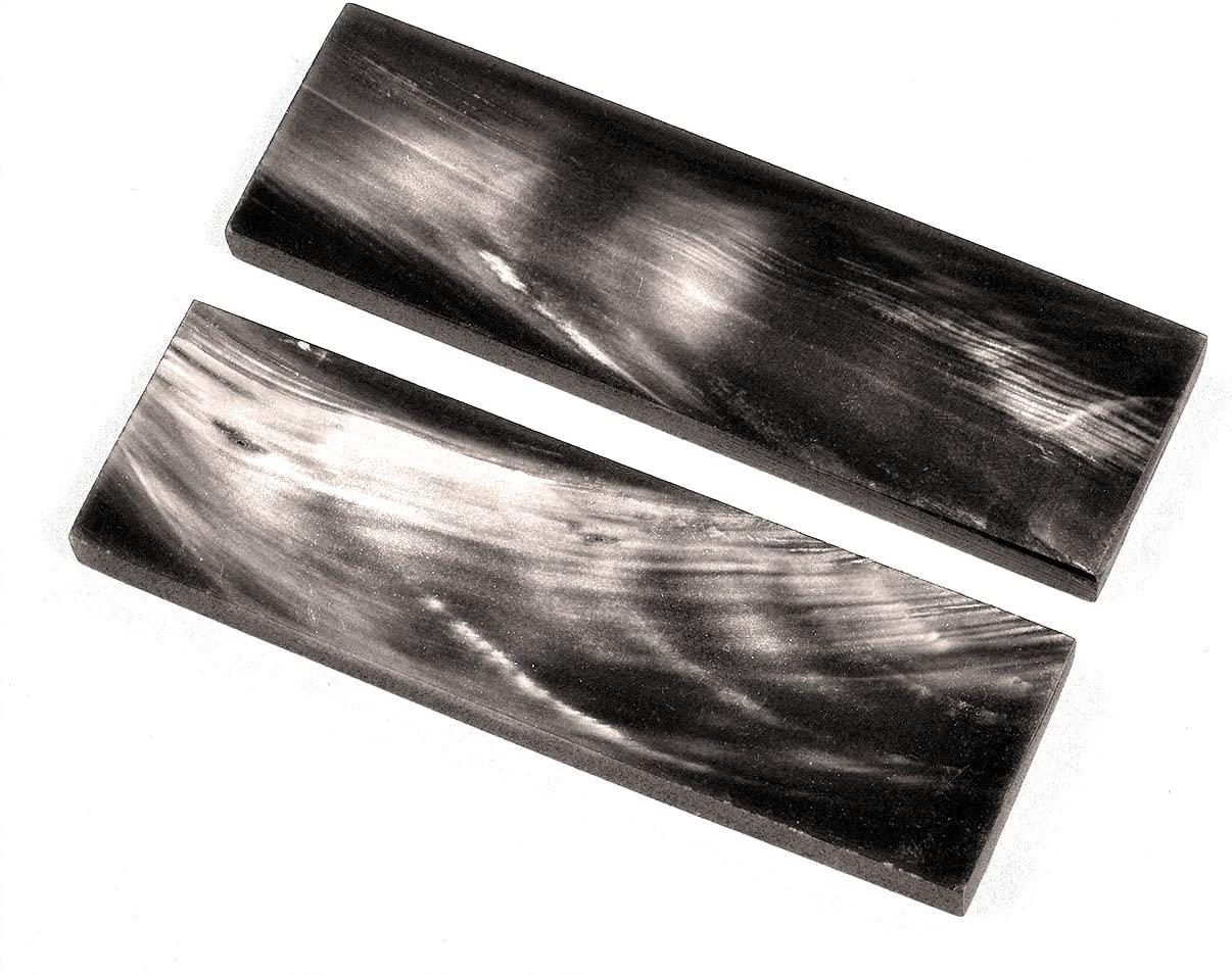 2 Buffalo Streaked Horn Knife Scales 5x1.5x.37 Knife Making Handles Grips Guitar Inlays