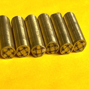 6 Solid Brass Mosaic Pins: Colorful Knife Making Rivets