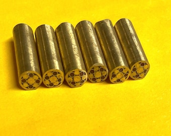 6 Solid Brass Mosaic Pins: Colorful Knife Making Rivets