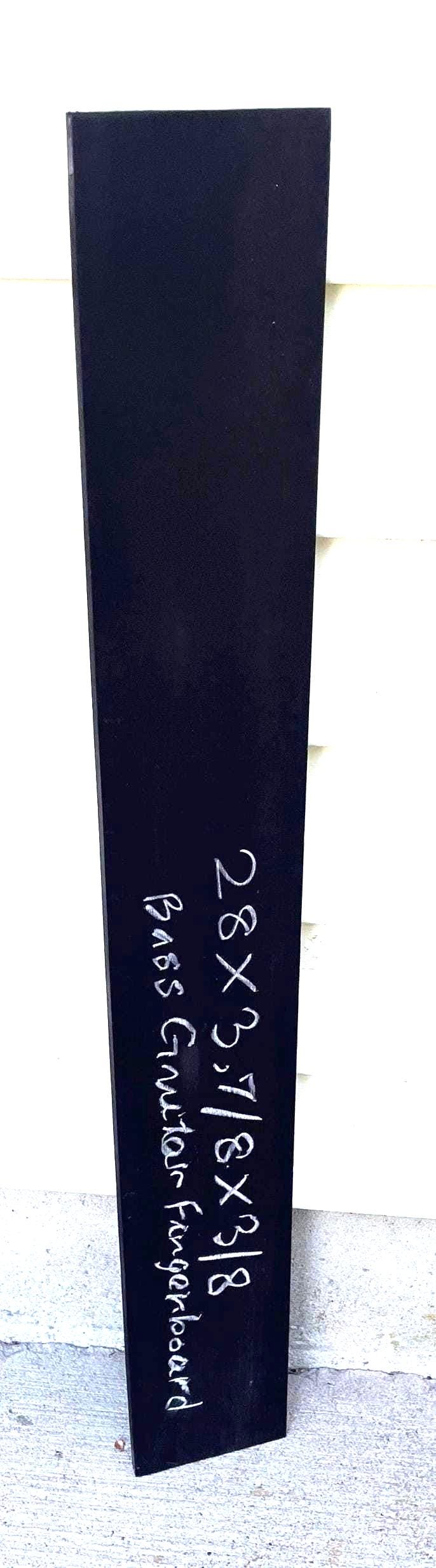 Jet Black Ebony Fingerboard For Bass Guitar - Unslotted 28.5" X 3" X 7mm