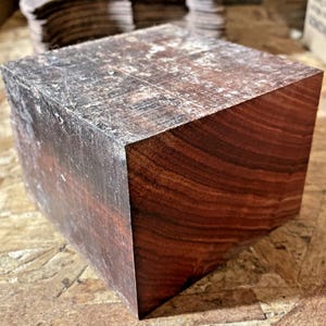 Woodworking Lumber Bloodwood Hardwood 4x4x3 Inch Lathe Turning Bowl Blank